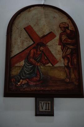 Quadretto della VII stazione della Via Crucis