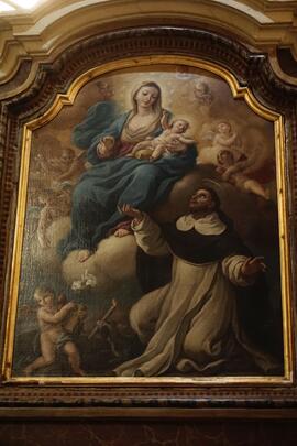 Giordano L.sec.XVII,  Madonna con Gesù Bambino e San Domenico