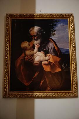 Quadro olio su tela di San Giuseppe e il bambino
