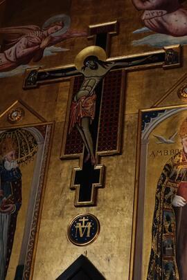Affresco di Gesù crocifisso