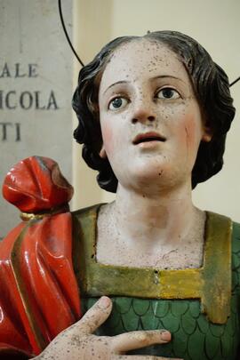dettaglio testa busto reliquiario