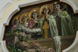 Pittura murale schiera angelica